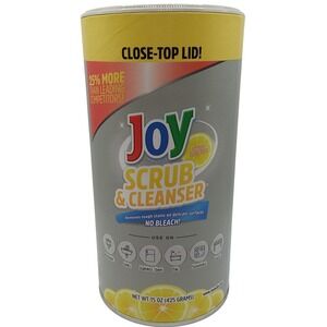 Joy Scrub & Cleanser Lemon Fragrance 15 oz‎ No Bleach Close-Top Lid Tough Stains